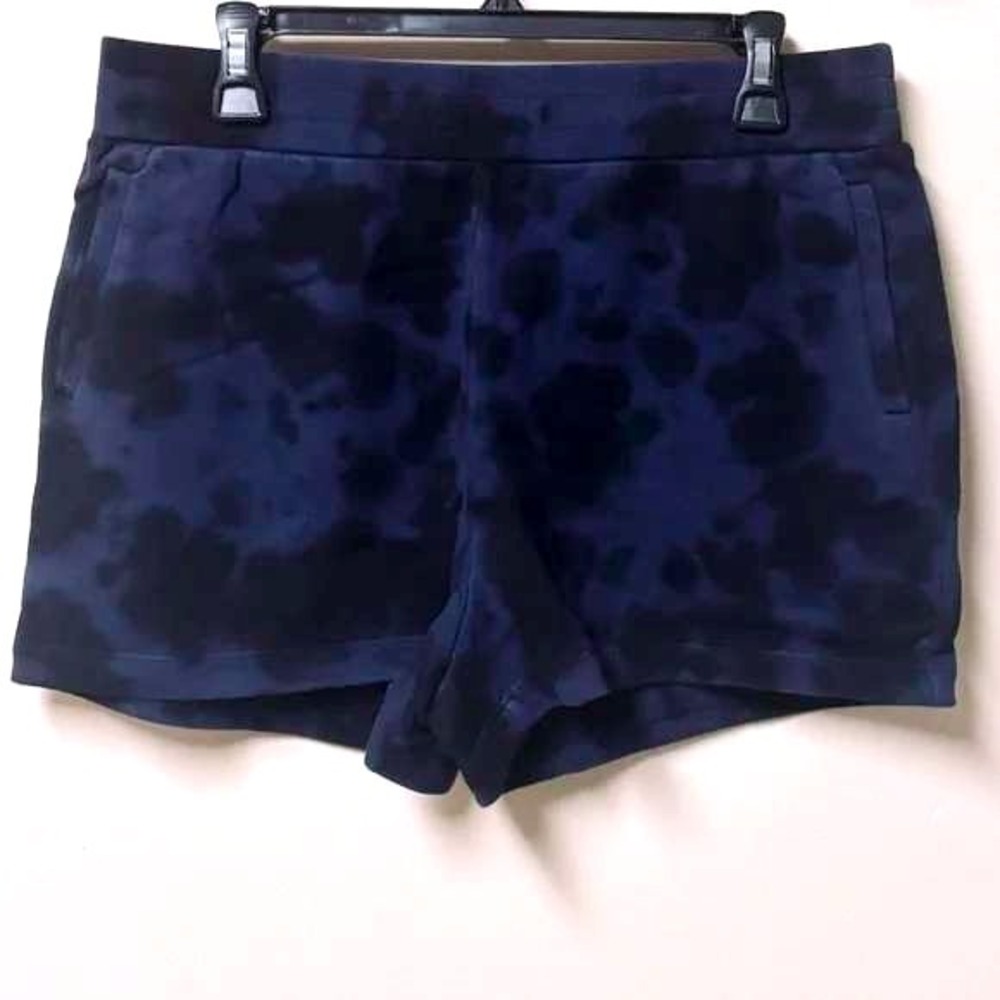 525 America Revolve Tie Dye Shorts Athletic Gym‎ Lounge Blue Black Sz L /#8223